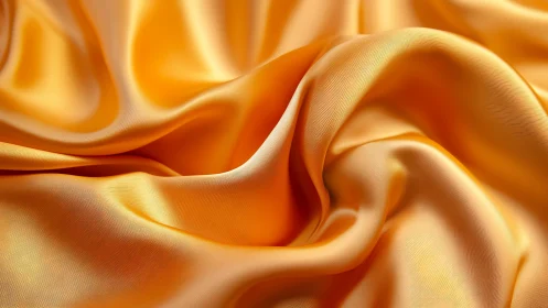 Golden Silk Fabric Rendering: Textural Flow and Luminous Dimensionality.