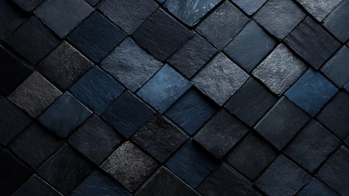 Midnight stone mosaic in staggered diamonds of quiet rhythm.