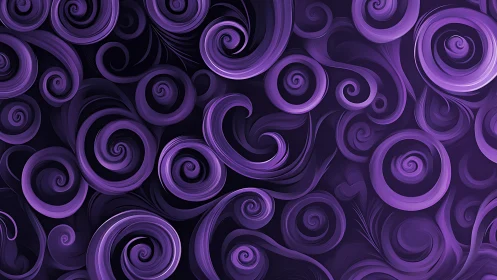 Swirling purple spirals curl into a cozy abstract dream