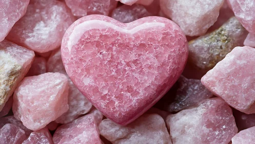 Heart-Shaped Sugar Candy with Crystalline Surface Texture and Granular Coating