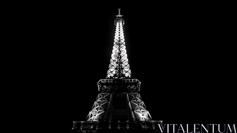 Monochrome Eiffel Tower study accentuates structural luminance