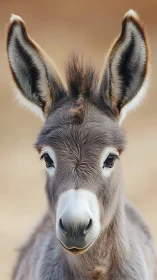 Front-facing donkey portrait with shallow depth of field