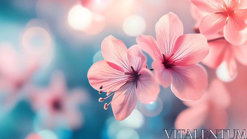 Delicate Pink Petals Dance in Dreamy Soft Light