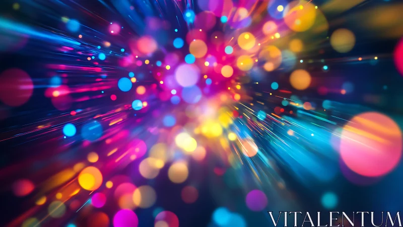 Vibrant Burst of Colorful Light in Abstract Digital Art Style.