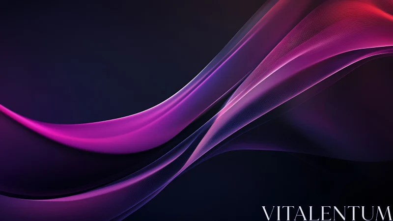 Gradient light ribbons curve across dark field with subtle subsurface scattering