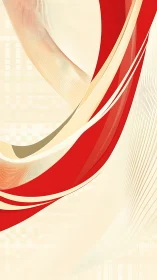 Sweeping red and cream ribbons in minimalist motion design.