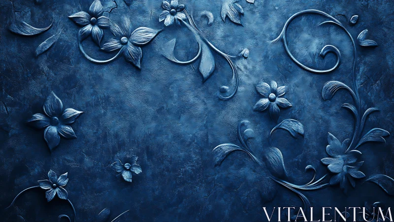 Sculptural Relief Ornamentation: Monochromatic Floral Embossment.