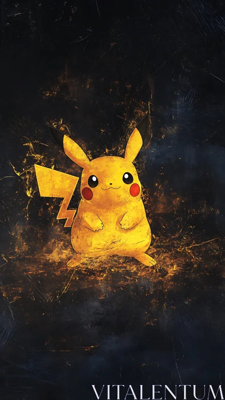 Electric mascot glows in a storm of crackling golden sparks.