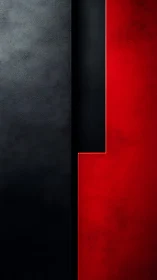 Minimalist black and red panels form sharp stepped divide
