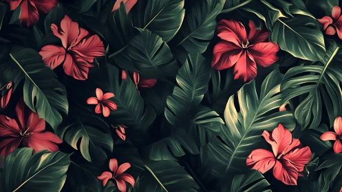 Crimson Blooms Orchestrate Their Dark Garden Symphony