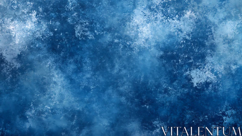 Midnight frost clouds drift across an endless blue hush.