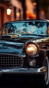 Chrome nostalgia cruises forward in twilight city glow