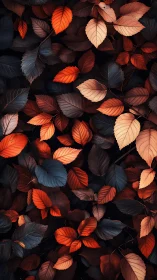 High-contrast autumn foliage pattern with layered tonal separation