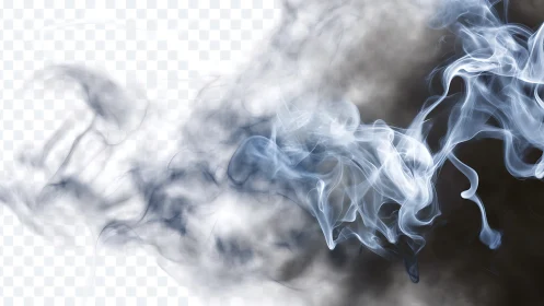 Volumetric semi-transparent smoke wisps on checkered alpha grid