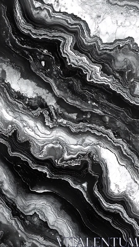 Marble rivers carve monochrome canyons through liquid stone