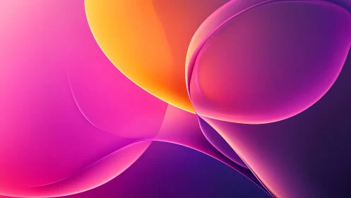 Abstract curved gradients in pink, purple, and orange forms.