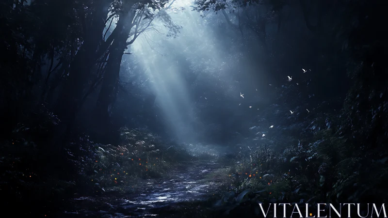 Subterranean cavern with distant light source.