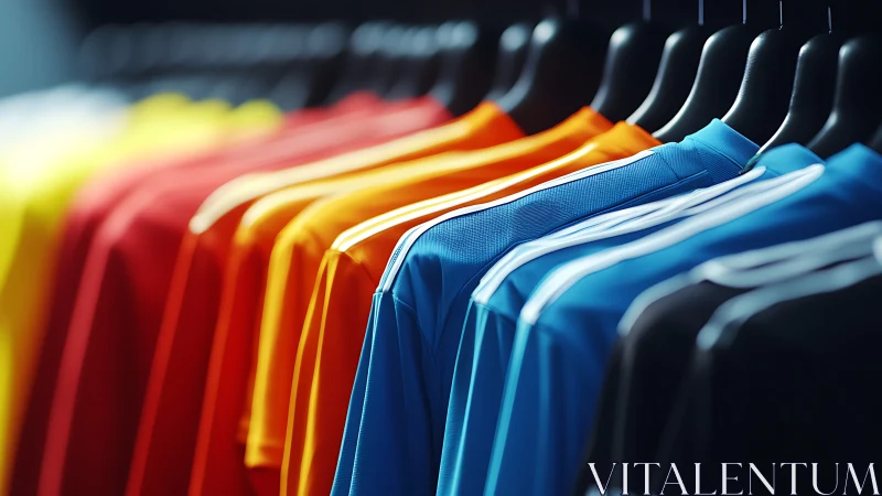 Colorful Clothing Rack with Vibrant Apparel Display.