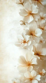Elegant White Floral Composition with Golden Centers.