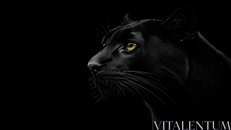 Mesmerizing Black Panther with Golden Gaze