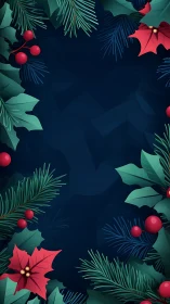 Evergreen wreath dreams frame a deep winter night sky.