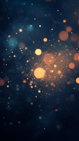 Defocused circular light particles float on a dark gradient field