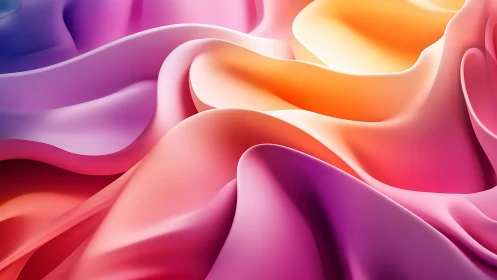 Silken neon dunes curl and bloom in liquid sunrise light