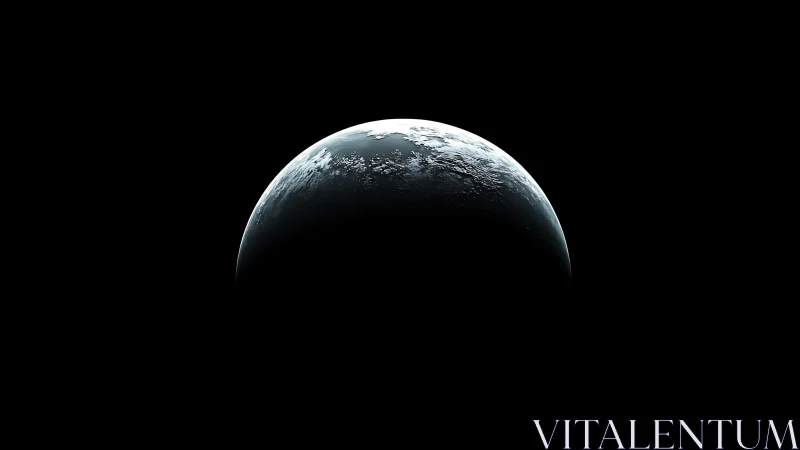 Quiet blue world waking gently in the hush of space.