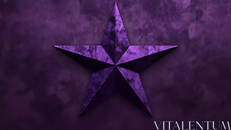 Textured purple star symbol glows on moody grunge wall