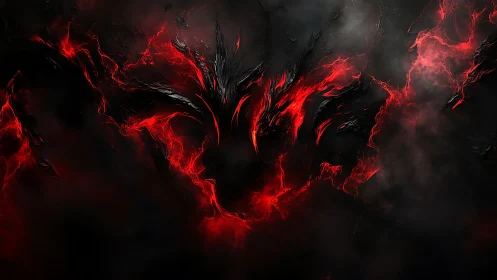 Dark red infernal energy forming a demonic visage.