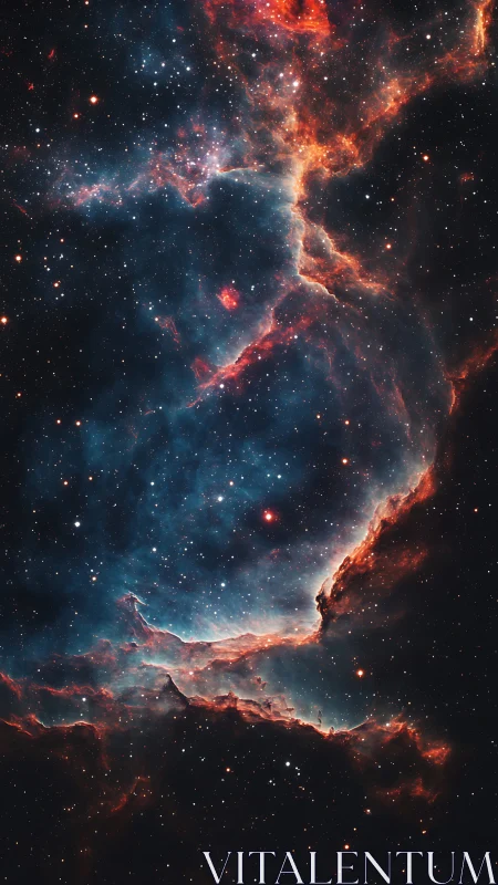 Nebula rivers curl through starlit void like molten constellations