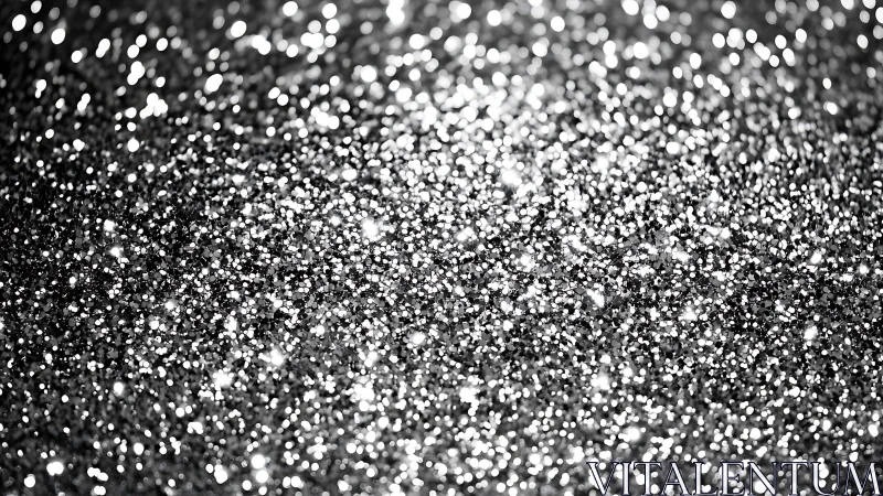 Silver glitter granules form a dense reflective surface