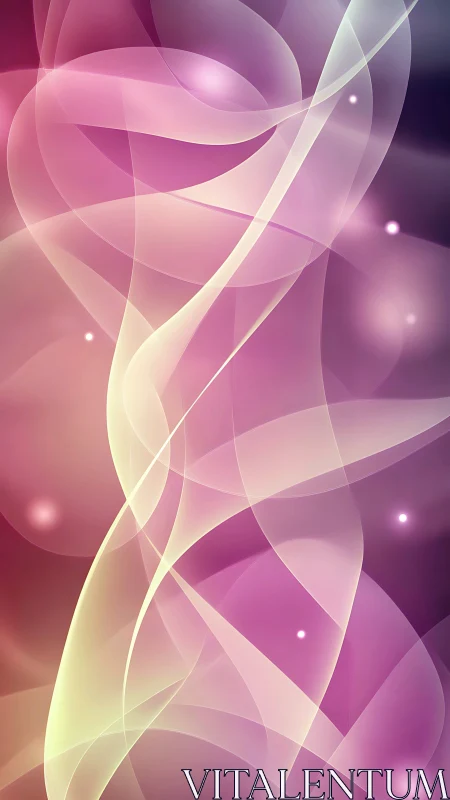 Iridescent ribbon gradients with layered translucent curves.