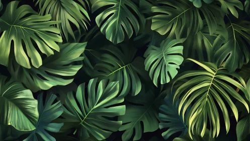 Lush monstera foliage creates a deep, tropical jungle hush