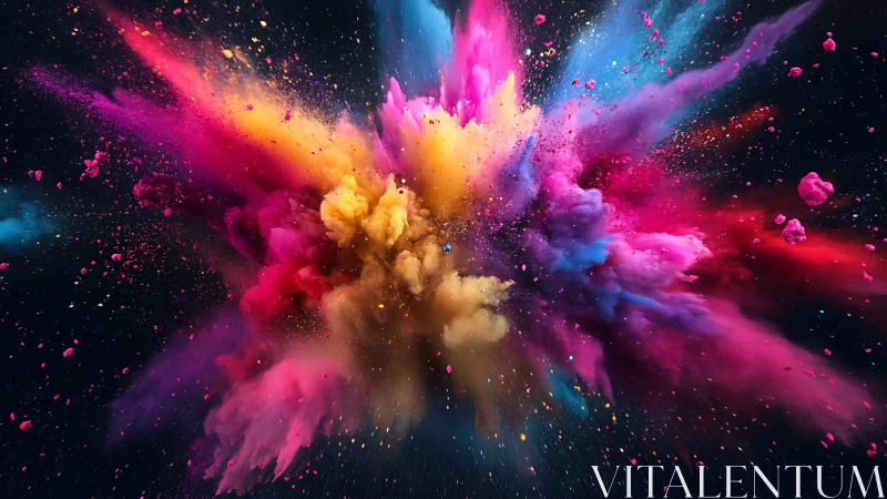 Cosmic color supernova bursting across a midnight canvas.