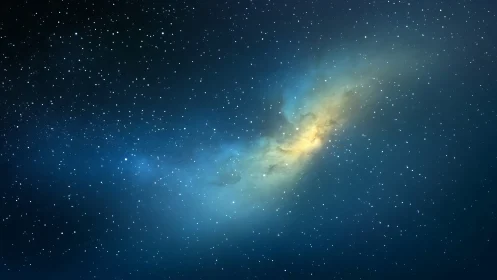 Stellar nebula glows within dense star field in deep space