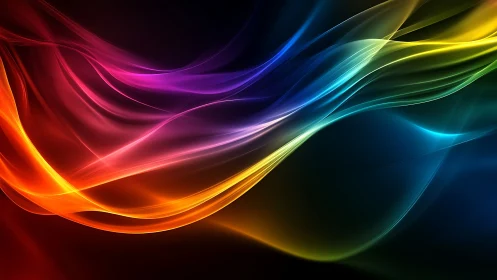 Colorful light waves drifting across a dreamy night sky.