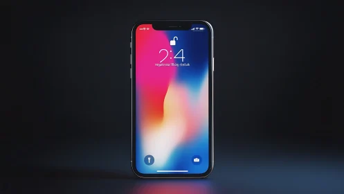 Modern smartphone lock screen with vibrant gradient wallpaper.
