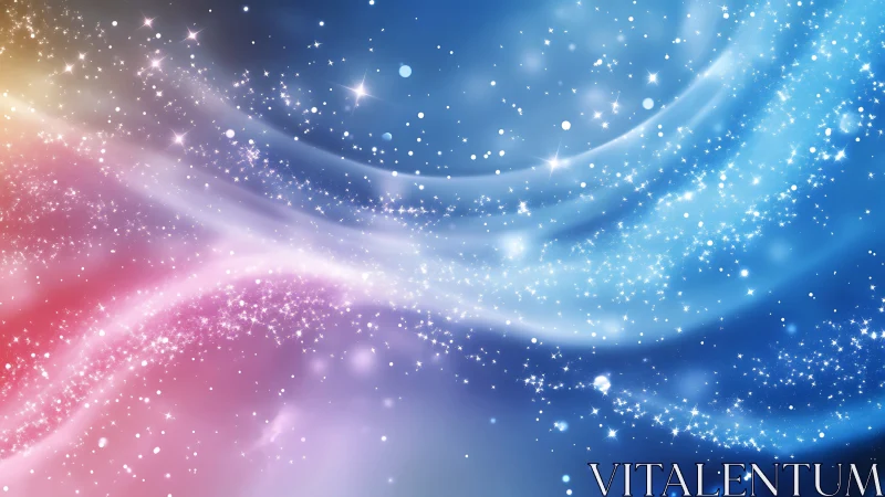 Starlit color currents swirl through a dreamy cosmic mist.