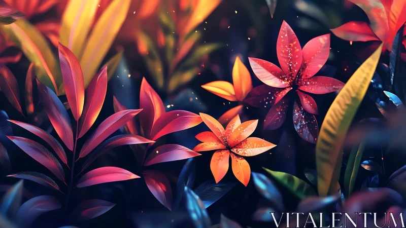 Velvet petals glowing in a dreamy twilight garden.