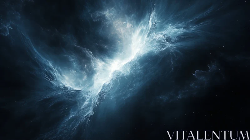 Cosmic stormbird unfurling wings of luminous nebula light.