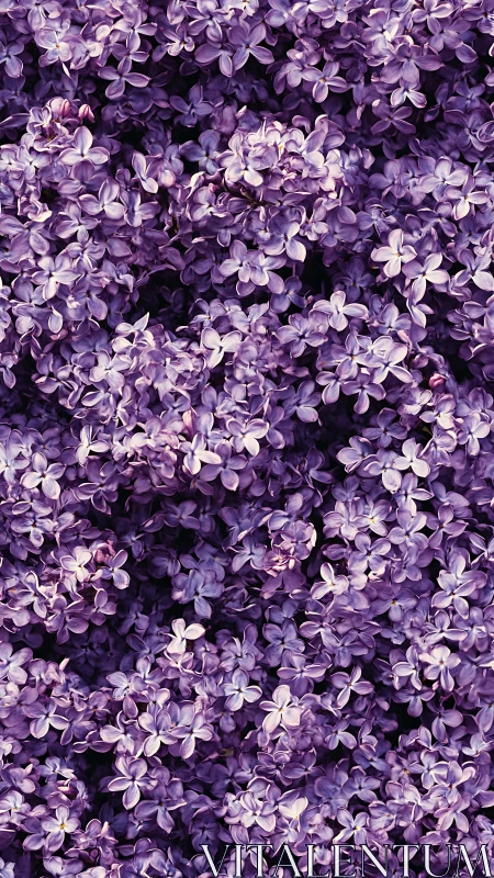 Dense Lilac Floral Composition with Chromatic Depth Gradation