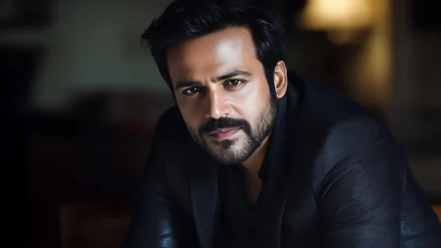 Warm portrait of a thoughtful man in a softly lit room.