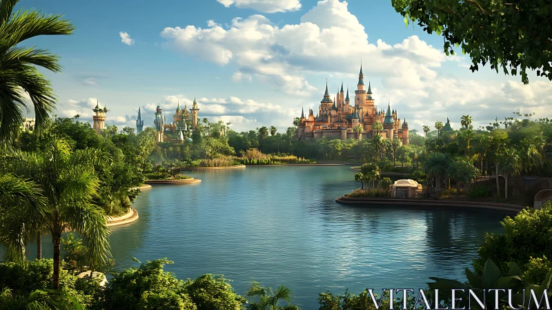 Enchanted Castle Dreams Rise Through Golden Towers.