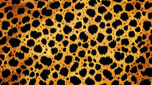 Leopard Spots Pattern: Yellow Orange Fur Texture.