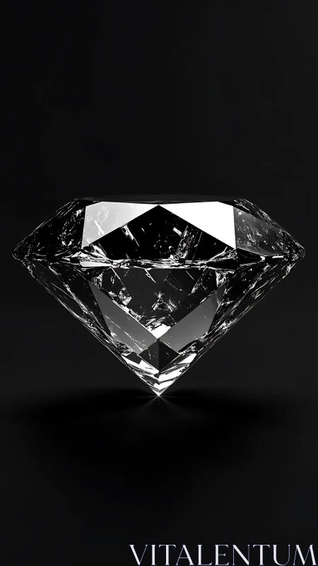 Floating night-diamond humming with cold monochrome light.