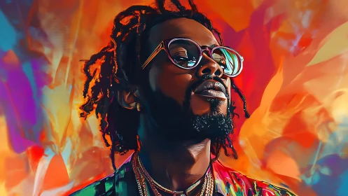 Bold portrait celebrates confident style in vivid neon color