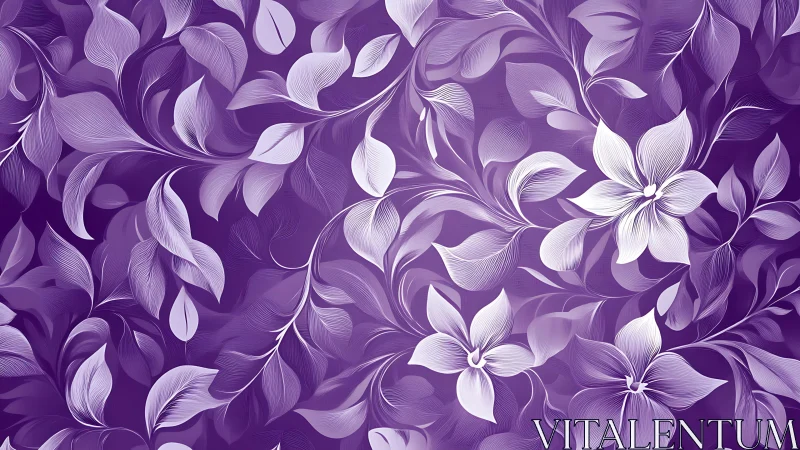 Purple Floral Digital Artwork with Layered Botanical Petals