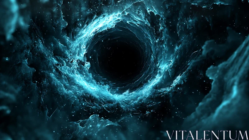 Celestial vortex tunnel rendered in teal nebular energy.