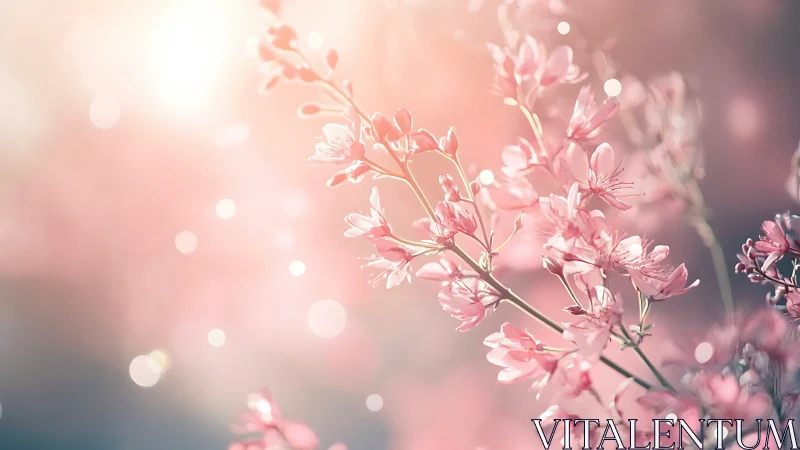 Pink Blooms Caught in Soft Bokeh Dreams.